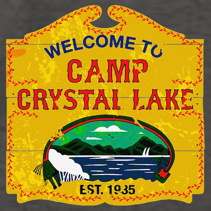 Camp Crystal Lake Halloween Funny Camping Graphic Vector Backpack