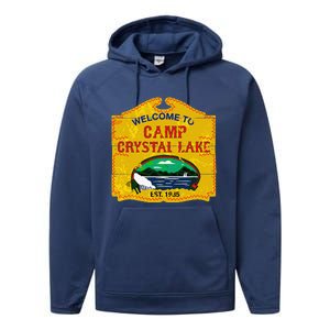 Camp Crystal Lake Halloween Funny Camping Graphic Performance Fleece Hoodie