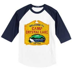 Camp Crystal Lake Halloween Funny Camping Graphic Baseball Sleeve Shirt