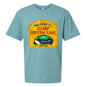 Camp Crystal Lake Halloween Funny Camping Graphic Sueded Cloud Jersey T-Shirt