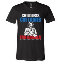 Childless Cat Ladies For Kamala V-Neck T-Shirt