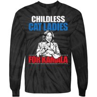 Childless Cat Ladies For Kamala Tie-Dye Long Sleeve Shirt