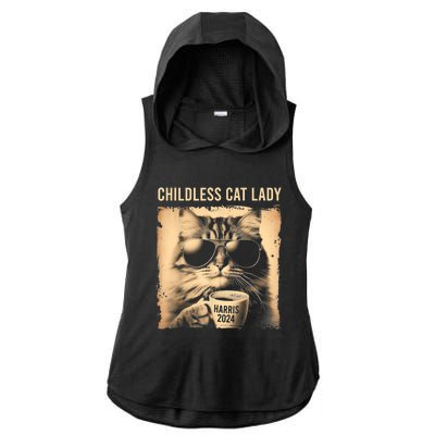 Childless Cat Lady Vintage Coffee Cat Ladies PosiCharge Tri-Blend Wicking Draft Hoodie Tank