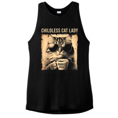 Childless Cat Lady Vintage Coffee Cat Ladies PosiCharge Tri-Blend Wicking Tank