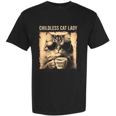 Childless Cat Lady Vintage Coffee Cat Garment-Dyed Heavyweight T-Shirt