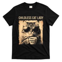 Childless Cat Lady Vintage Coffee Cat T-Shirt