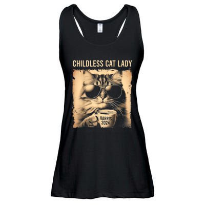 Childless Cat Lady Vintage Coffee Cat Ladies Essential Flowy Tank