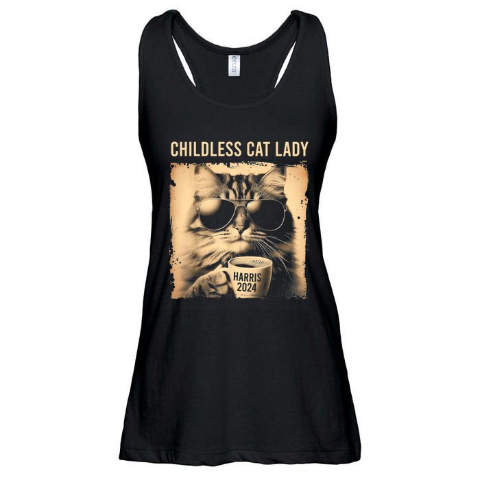 Childless Cat Lady Vintage Coffee Cat Ladies Essential Flowy Tank