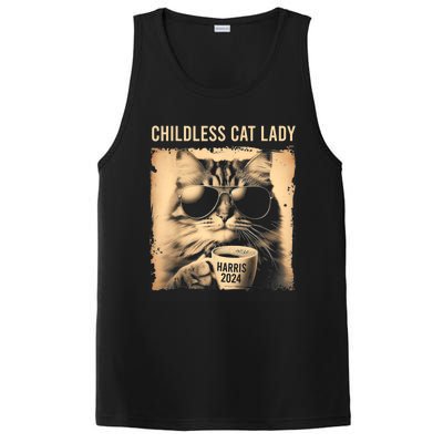 Childless Cat Lady Vintage Coffee Cat PosiCharge Competitor Tank