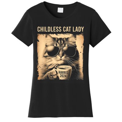 Childless Cat Lady Vintage Coffee Cat Women's T-Shirt