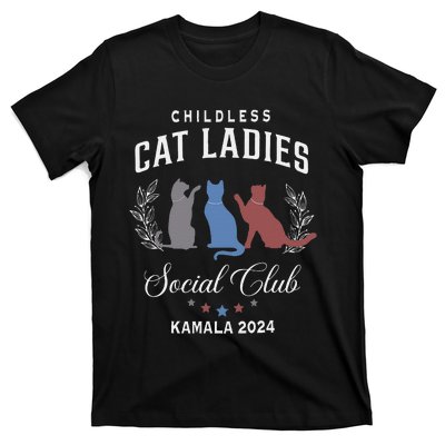 Childless Cat Ladies For Kamala Harris 2024 Election T-Shirt