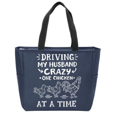 Crazy Chicken Lady Funny Chicken Zip Tote Bag