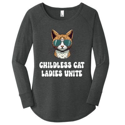 Childless Cat Ladies Unite Funny Cute Women's Perfect Tri Tunic Long Sleeve Shirt