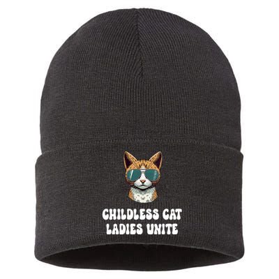 Childless Cat Ladies Unite Funny Cute Sustainable Knit Beanie