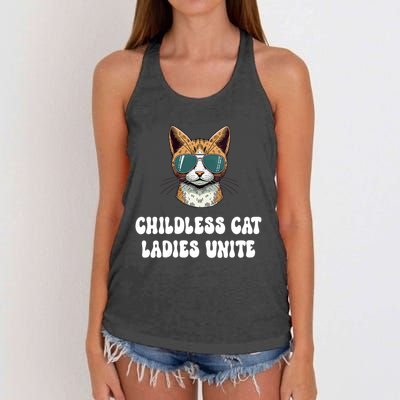 Childless Cat Ladies Unite Funny Cute Women's Knotted Racerback Tank