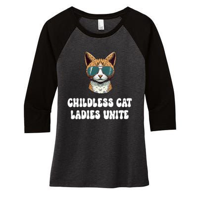 Childless Cat Ladies Unite Funny Cute Women's Tri-Blend 3/4-Sleeve Raglan Shirt