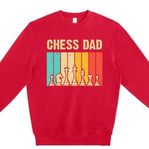 Cool Chess Lover Art For Dad Men Father Novelty Chess Player Premium Crewneck Sweatshirt