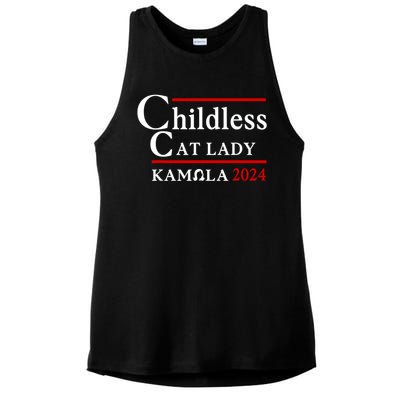 Childless Cat Lady 2024 Kamala Ladies PosiCharge Tri-Blend Wicking Tank