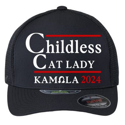 Childless Cat Lady 2024 Kamala Flexfit Unipanel Trucker Cap