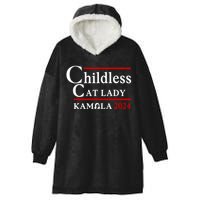 Childless Cat Lady 2024 Kamala Hooded Wearable Blanket