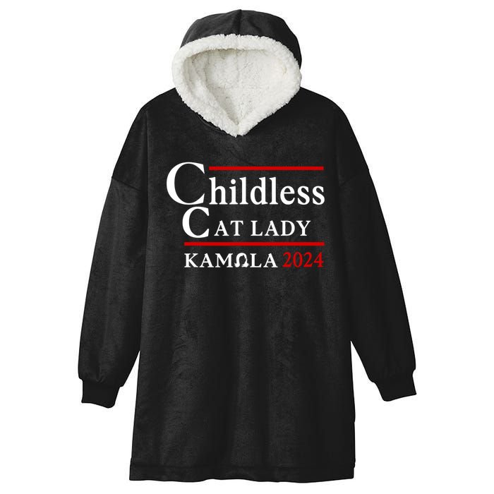 Childless Cat Lady 2024 Kamala Hooded Wearable Blanket