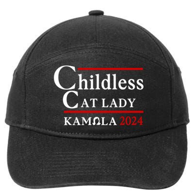 Childless Cat Lady 2024 Kamala 7-Panel Snapback Hat