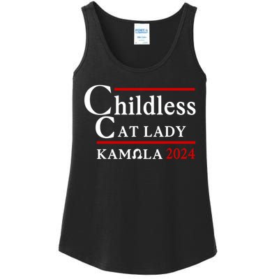 Childless Cat Lady 2024 Kamala Ladies Essential Tank