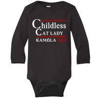 Childless Cat Lady 2024 Kamala Baby Long Sleeve Bodysuit