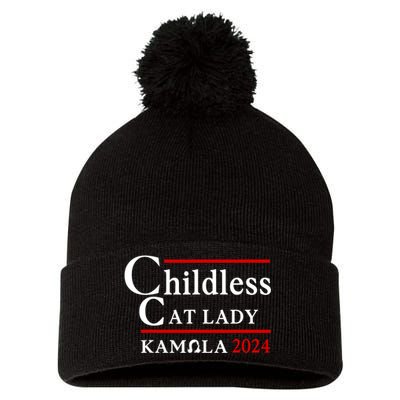 Childless Cat Lady 2024 Kamala Pom Pom 12in Knit Beanie