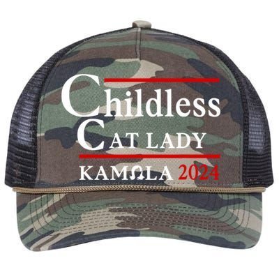 Childless Cat Lady 2024 Kamala Retro Rope Trucker Hat Cap