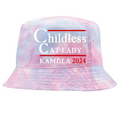 Childless Cat Lady 2024 Kamala Tie-Dyed Bucket Hat