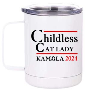 Childless Cat Lady 2024 Kamala 12 oz Stainless Steel Tumbler Cup