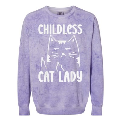 Childless Cat Lady 2024 Funny Political Elections Democrat Kamala Harris 2024 Colorblast Crewneck Sweatshirt