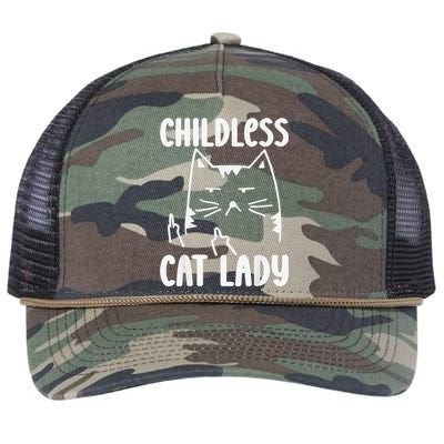 Childless Cat Lady 2024 Funny Political Elections Democrat Kamala Harris 2024 Retro Rope Trucker Hat Cap