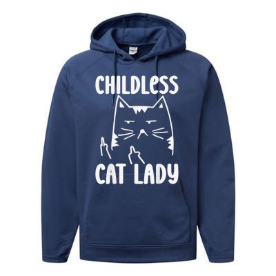 Childless Cat Lady 2024 Funny Political Elections Democrat Kamala Harris 2024 Performance Fleece Hoodie