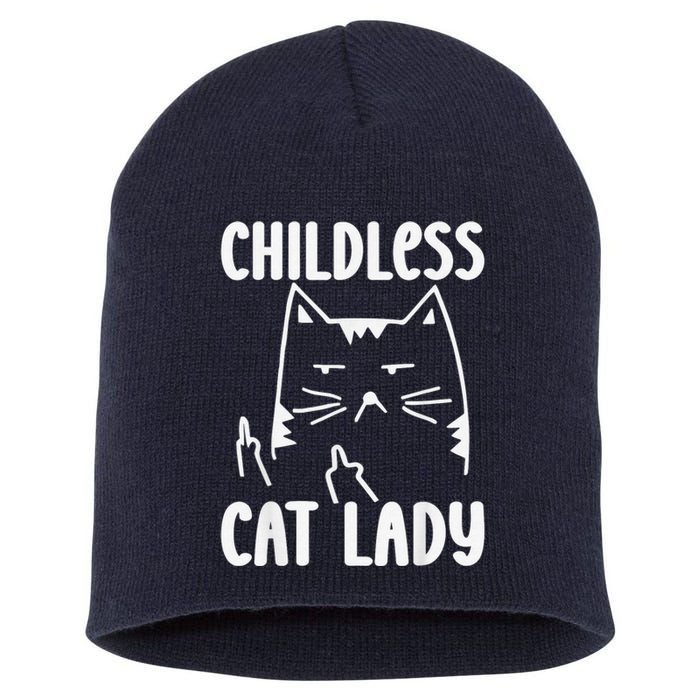 Childless Cat Lady 2024 Funny Political Elections Democrat Kamala Harris 2024 Short Acrylic Beanie