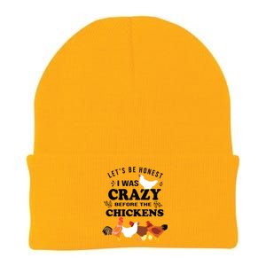 Crazy Chicken Lady Shirts Lets Be Honest I Was Crazy Before Knit Cap Winter Beanie