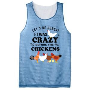 Crazy Chicken Lady Shirts Lets Be Honest I Was Crazy Before Mesh Reversible Basketball Jersey Tank