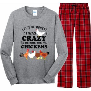 Crazy Chicken Lady Shirts Lets Be Honest I Was Crazy Before Long Sleeve Pajama Set