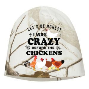 Crazy Chicken Lady Shirts Lets Be Honest I Was Crazy Before Kati - Camo Knit Beanie