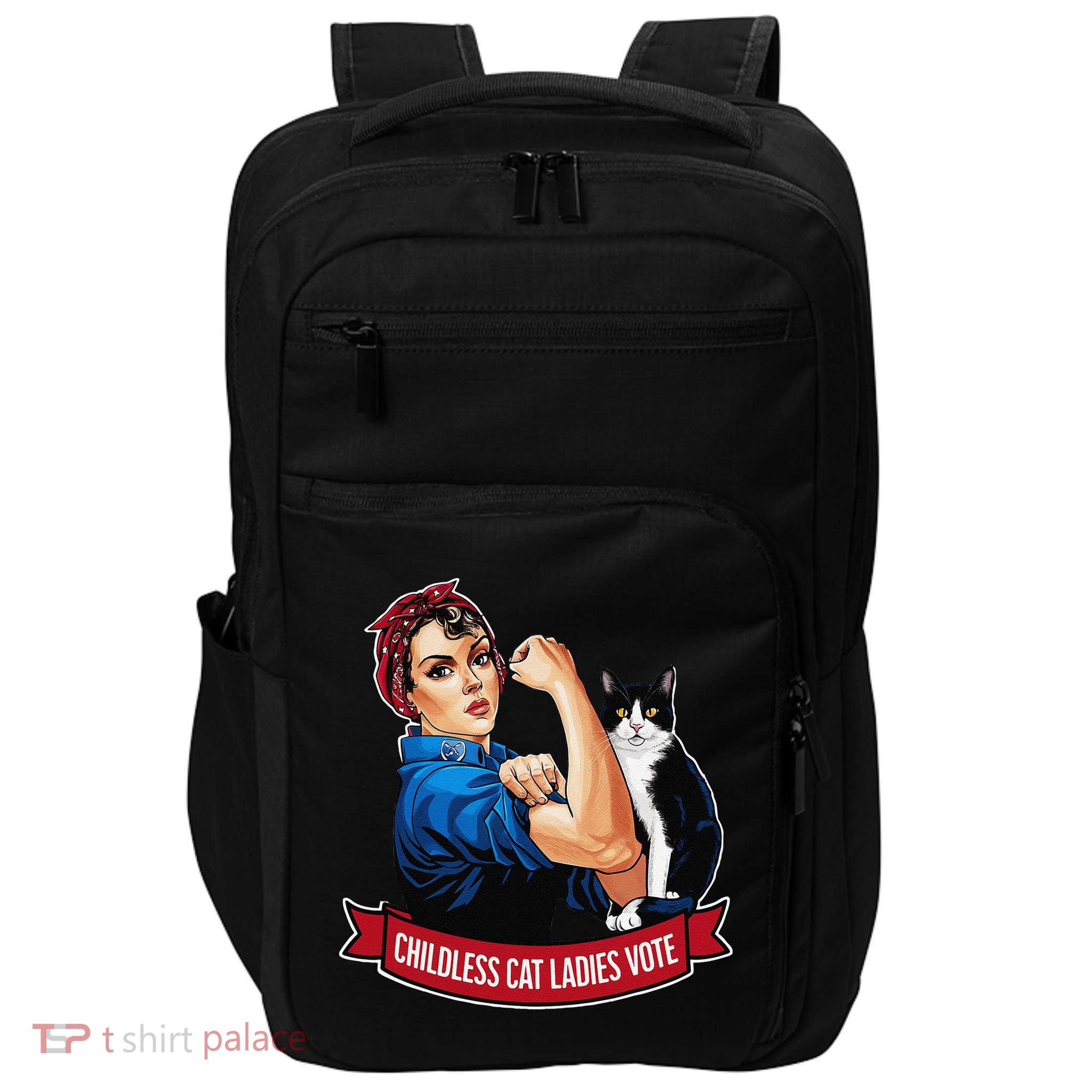 Childless Cat Ladies Vote Rosie The Riveter Impact Tech Backpack