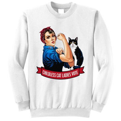 Childless Cat Ladies Vote Rosie The Riveter Sweatshirt