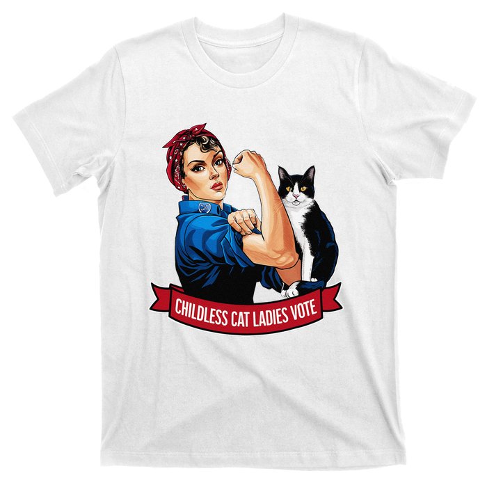 Childless Cat Ladies Vote Rosie The Riveter T-Shirt