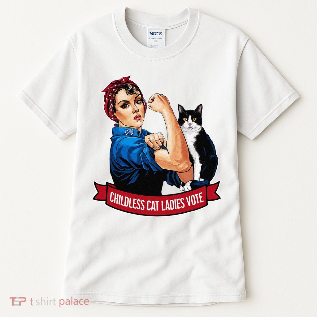 Childless Cat Ladies Vote Rosie The Riveter Tall T-Shirt
