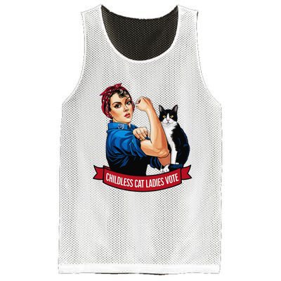 Childless Cat Ladies Vote Rosie The Riveter Mesh Reversible Basketball Jersey Tank