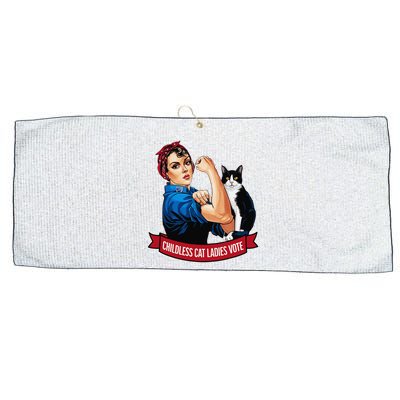 Childless Cat Ladies Vote Rosie The Riveter Large Microfiber Waffle Golf Towel