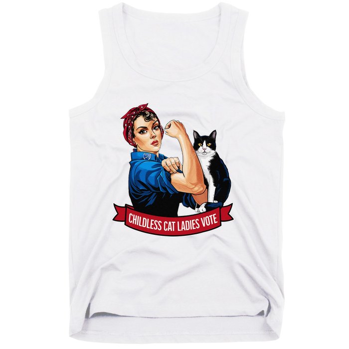 Childless Cat Ladies Vote Rosie The Riveter Tank Top