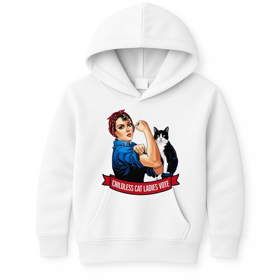 Childless Cat Ladies Vote Rosie The Riveter Kids Hoodie