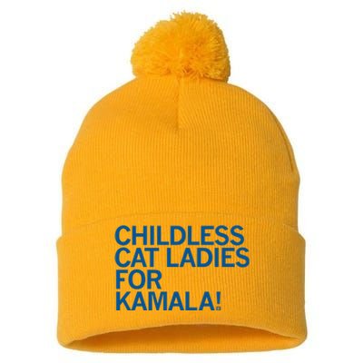 Childless Cat Ladies For Kamala Pom Pom 12in Knit Beanie