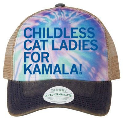 Childless Cat Ladies For Kamala Legacy Tie Dye Trucker Hat